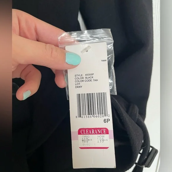 DKNY Classic Black Trench Coat Womens 6 Petite